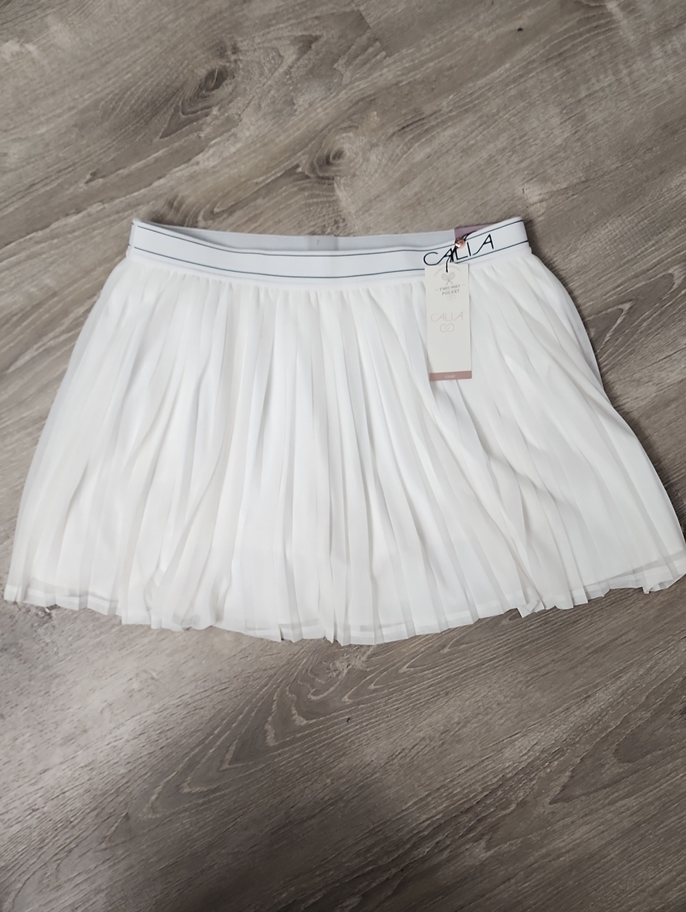 CALIA Court Collection White High-Rise Skort 15" Length Size Large New With Tags